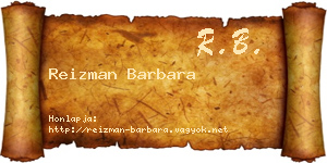 Reizman Barbara névjegykártya